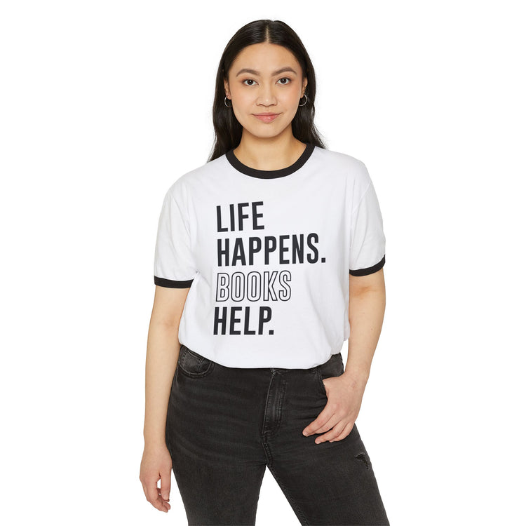 Life Happens Unisex Ringer T-Shirt - Fandom-Made