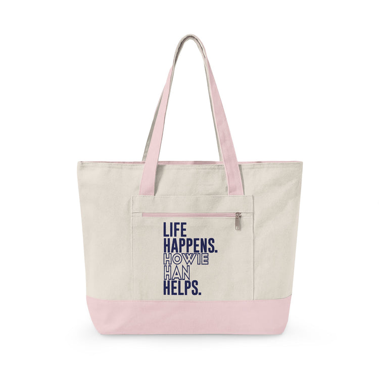 Life Happens Howie Han Helps Zippered Canvas Tote - Fandom-Made