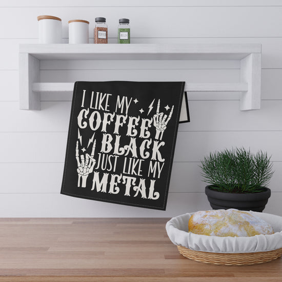 I Like My Coffee Black Kitchen Towel - Fandom-Made