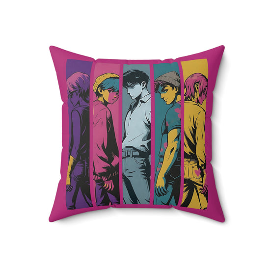 Saja Time Faux Suede Square Pillow - Fandom-Made