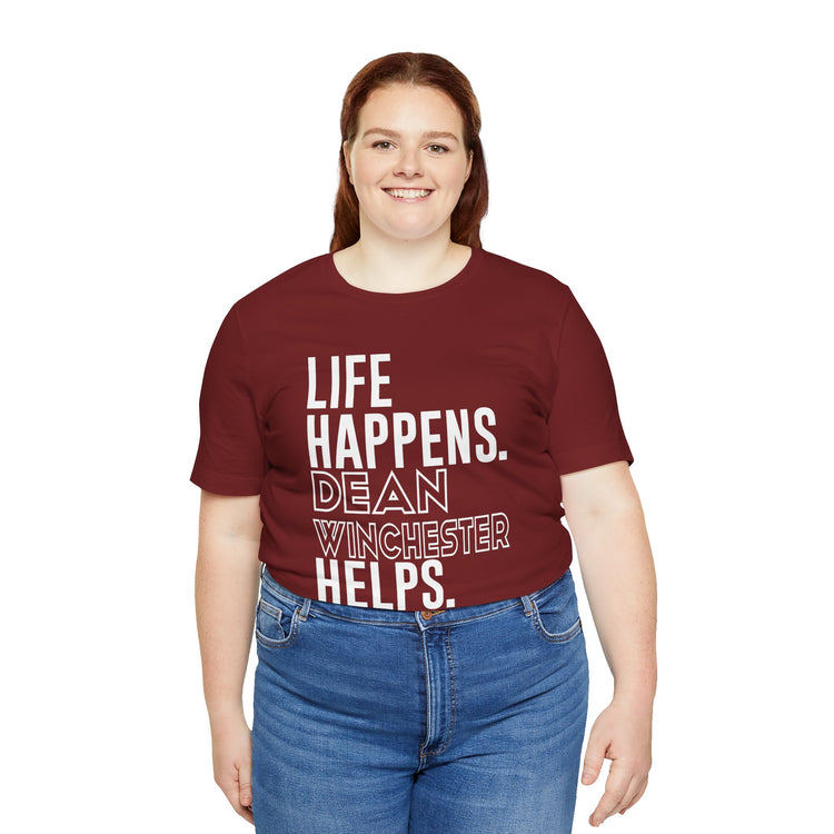 Life Happens Dean Winchester Helps T-Shirt - Fandom-Made
