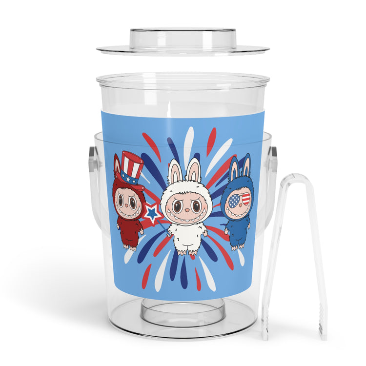 Red White Labubu Ice Bucket - Fandom-Made
