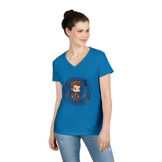 Timey Wimey Eleventh Doctor V-Neck Tee - Fandom-Made