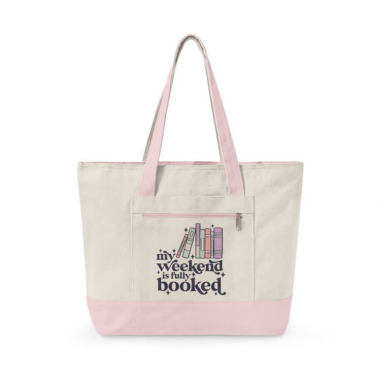Fully Booked Zippered Canvas Tote - Fandom-Made