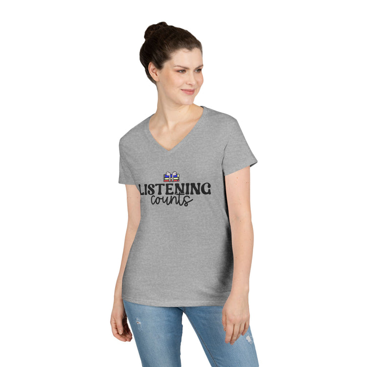 Listening Counts V-Neck Tee - Fandom-Made