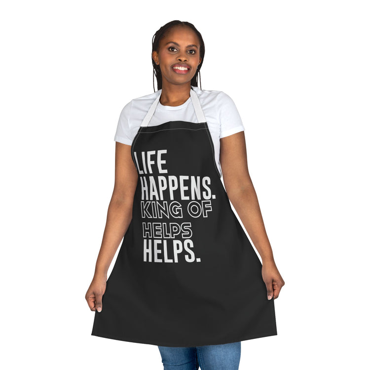 Life Happens King Of Hell Helps Apron - Fandom-Made