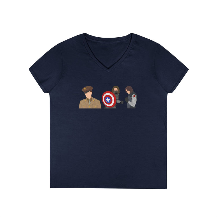 Bucky Barnes Winter Soldier V-Neck T-Shirt - Fandom-Made