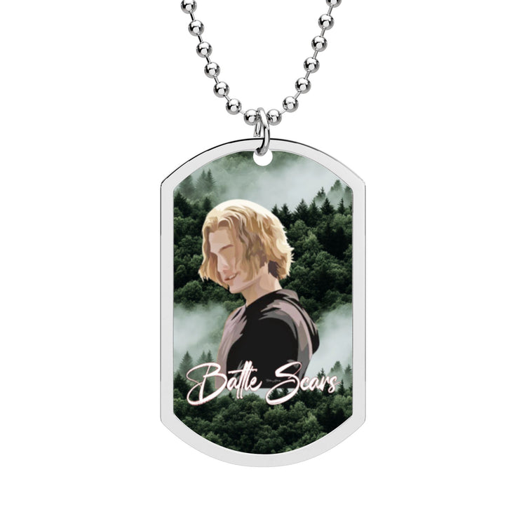 Battle Scars Dog Tag with Chain