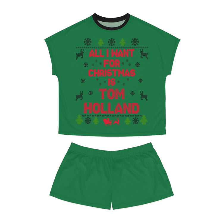 All I Want For Christmas Tom Holland Women's Short Pajama Set - Fandom-Made