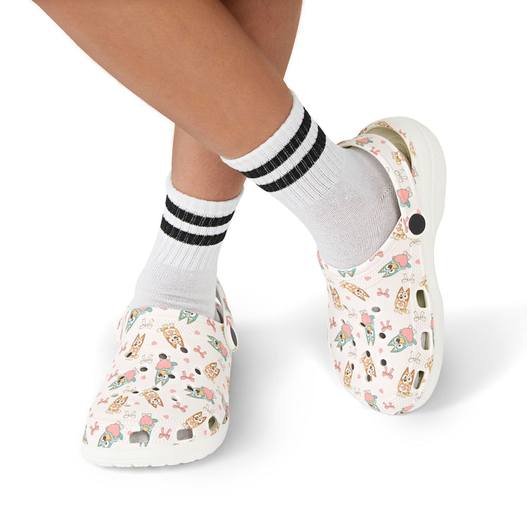 Blue Dog Valentine Kids Clogs - Fandom-Made