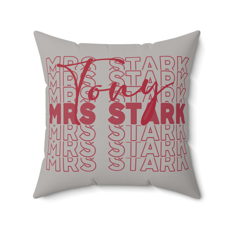 Mrs. Tony Stark Faux Suede Square Pillow