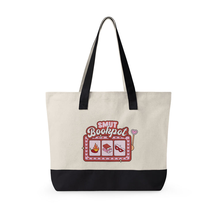 Smut Bookpot Zippered Canvas Tote - Fandom-Made