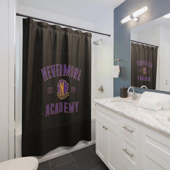 Nevermore Academy Shower Curtain - Fandom-Made