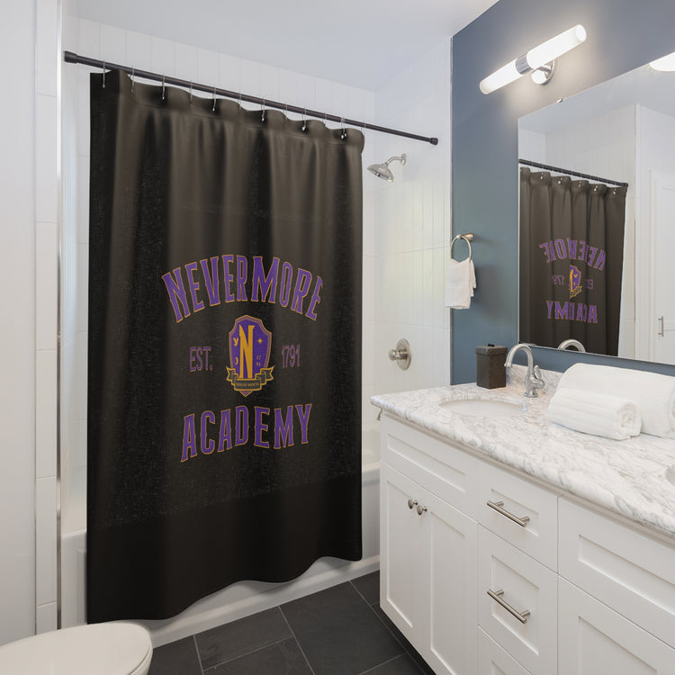 Nevermore Academy Shower Curtain - Fandom-Made
