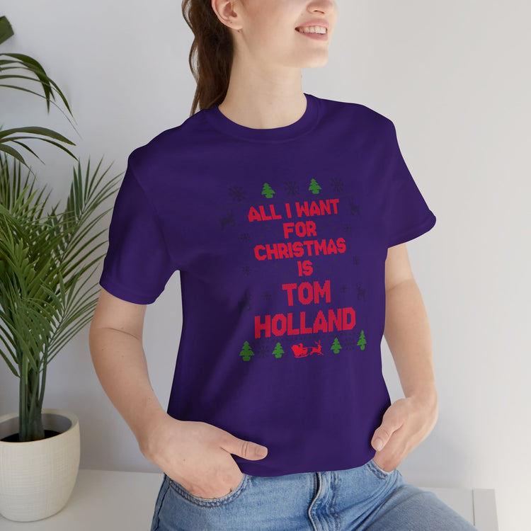 All I Want For Christmas Tom Holland Unisex T-Shirt - Fandom-Made