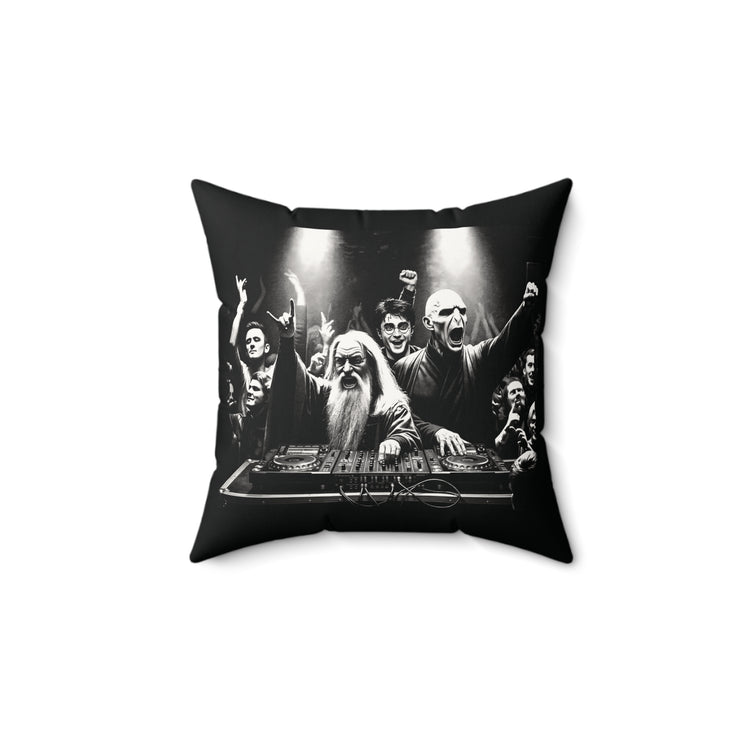 Wizard Rave Faux Suede Square Pillow