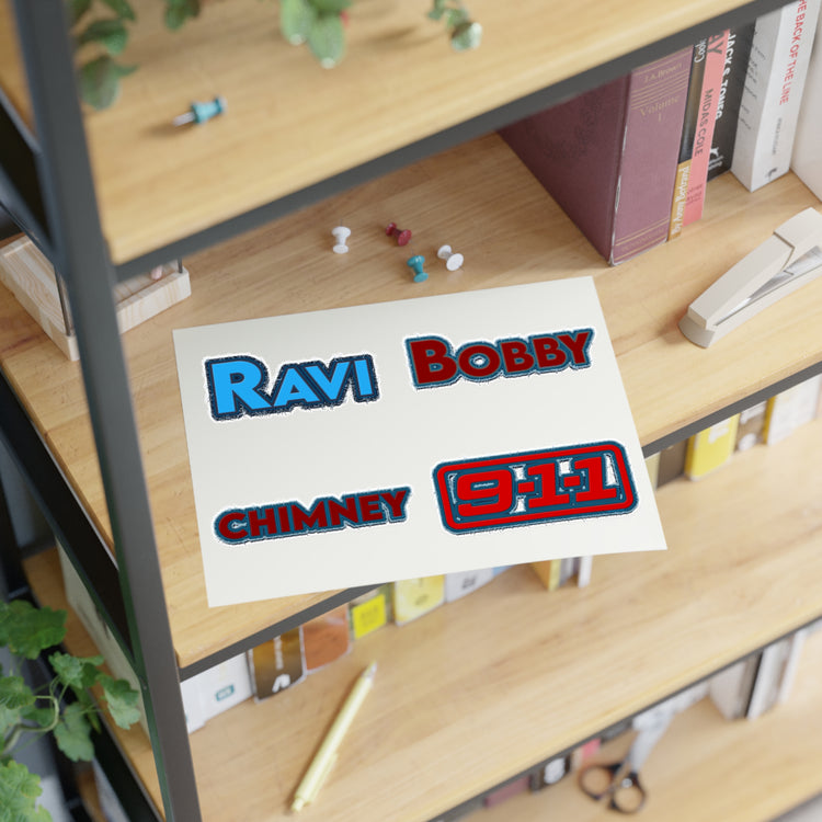 9-1-1 Names Set 2 Sticker Sheet - Fandom-Made
