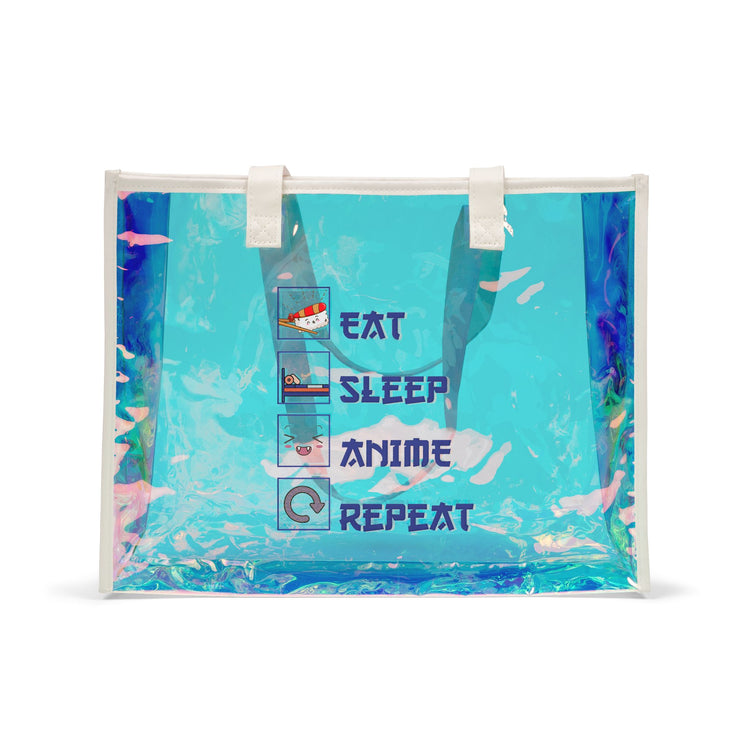 Eat Sleep Anime Repeat Holographic Tote Bag