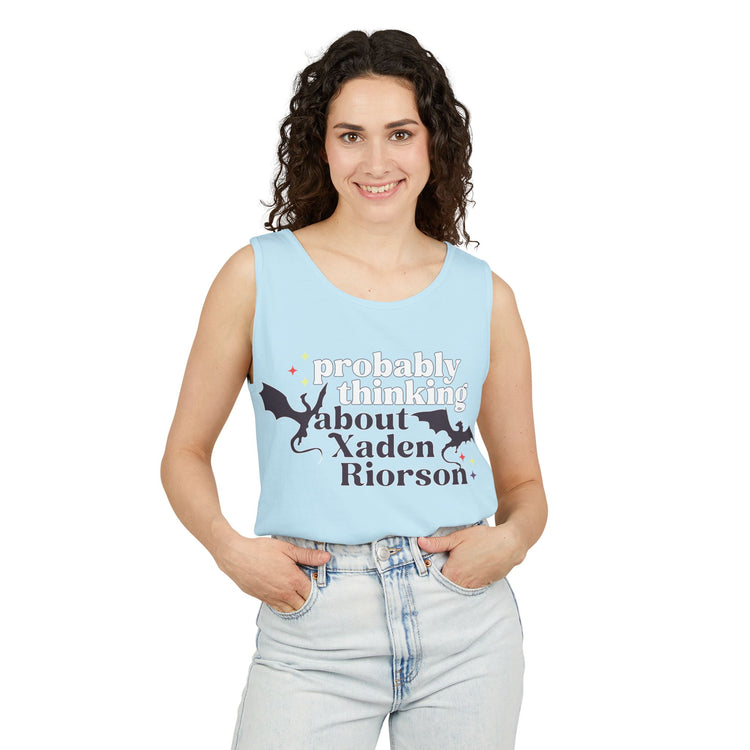 Thinking of Xaden Riorson Tank Top - Fandom-Made