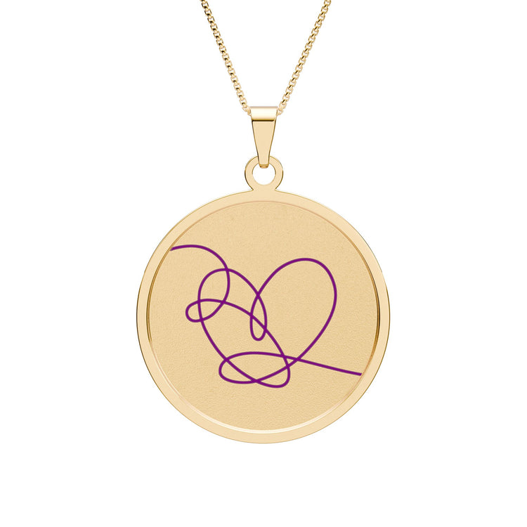 BTS Heart Round Photo Pendant