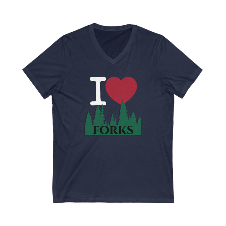 I Love Forks V-Neck Tee - Fandom-Made