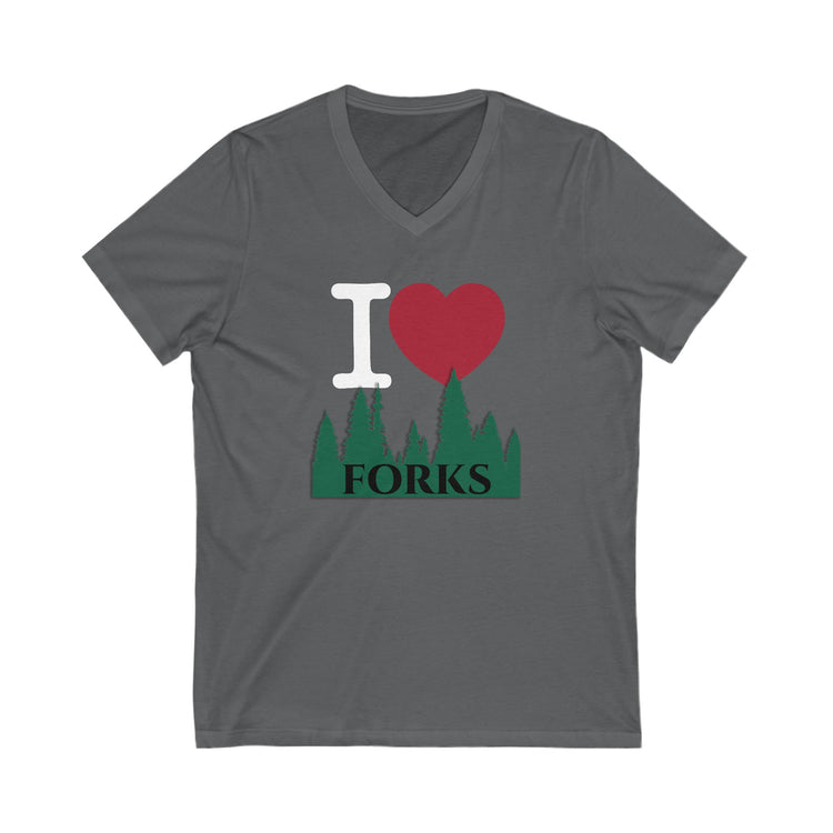 I Love Forks V-Neck Tee - Fandom-Made