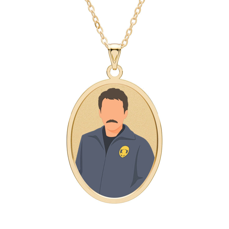 Chief Swan Oval Pendant