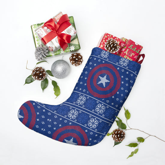 Captain America Ugly Christmas Sweater Stocking - Fandom-Made