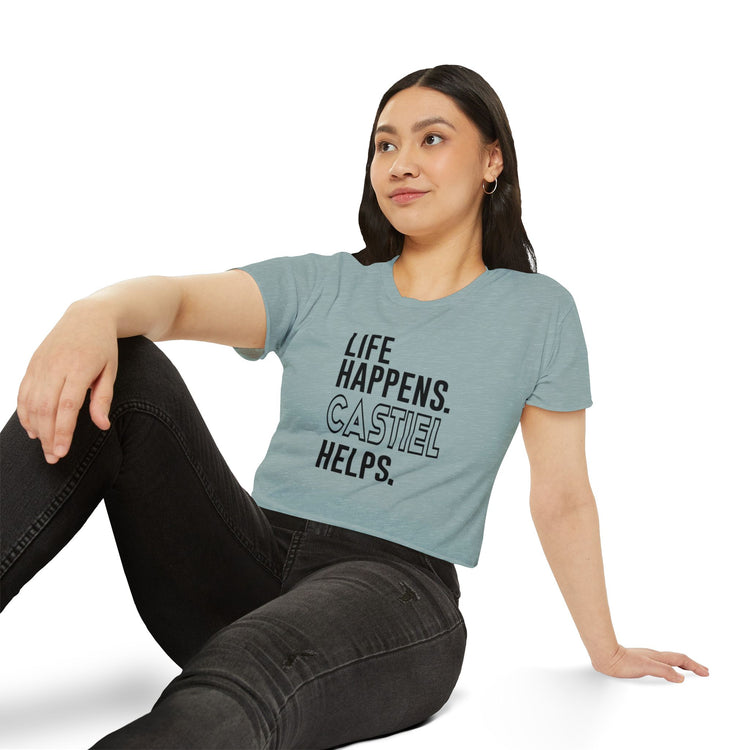 Life Happens Castiel Helps Crop Top