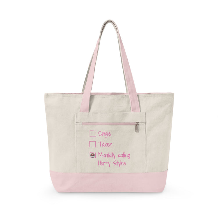 Mentally Dating Harry Zippered Canvas Totes - Fandom-Made