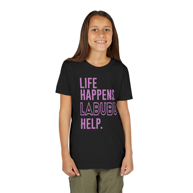 Life Happens Labubu Help Youth Tee - Fandom-Made