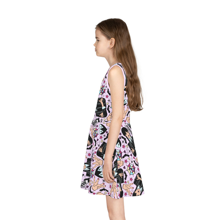 Wednesday Addams Girls' Sleeveless Sundress - Fandom-Made