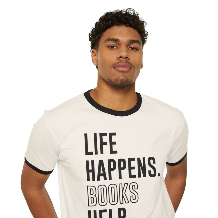 Life Happens Unisex Ringer T-Shirt - Fandom-Made