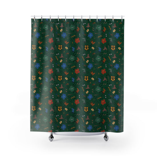Hogwarts Slytherin House Shower Curtain - Fandom-Made