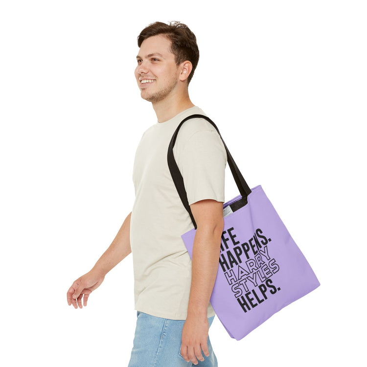 Life Happens Harry Styles Helps Tote Bag