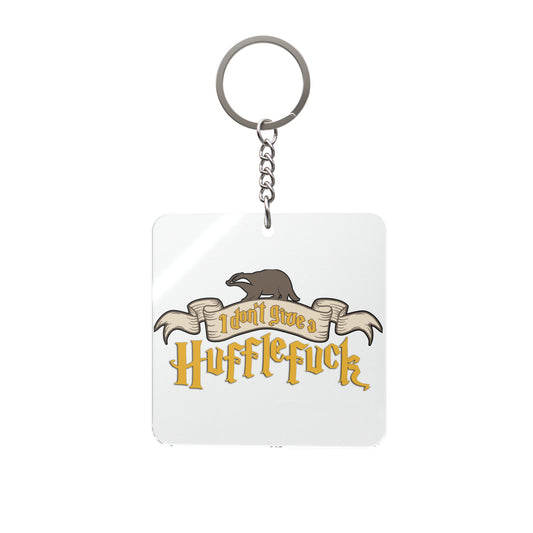 I Don't Give a Hufflefuck Square Keychain - Fandom-Made