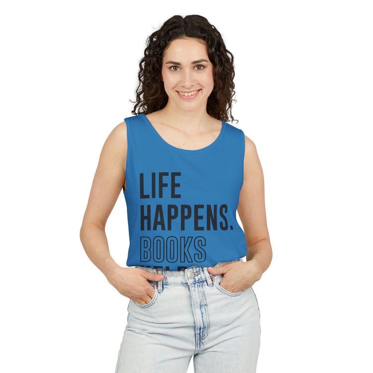 Life Happens Books Help Tank Top - Fandom-Made