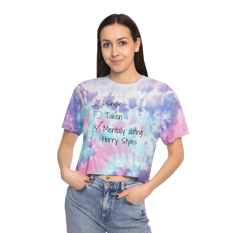 Mentally Dating Harry Styles Tie-Dye Crop Tee - Fandom-Made