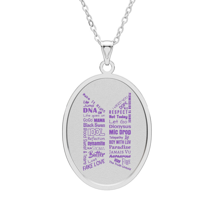 BTS Songs Oval Pendant