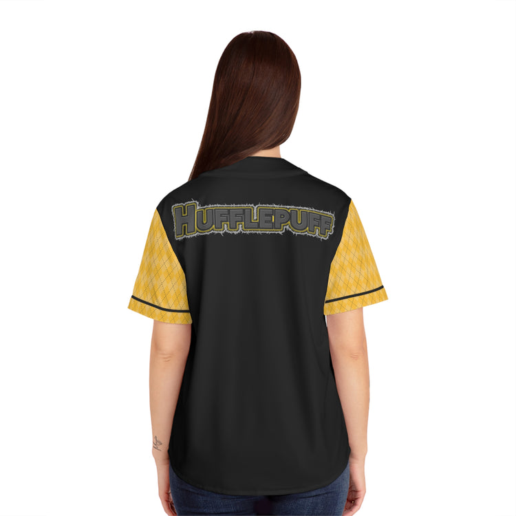 Hufflepuff Embroidery Design Women's Baseball Jersey - Fandom-Made