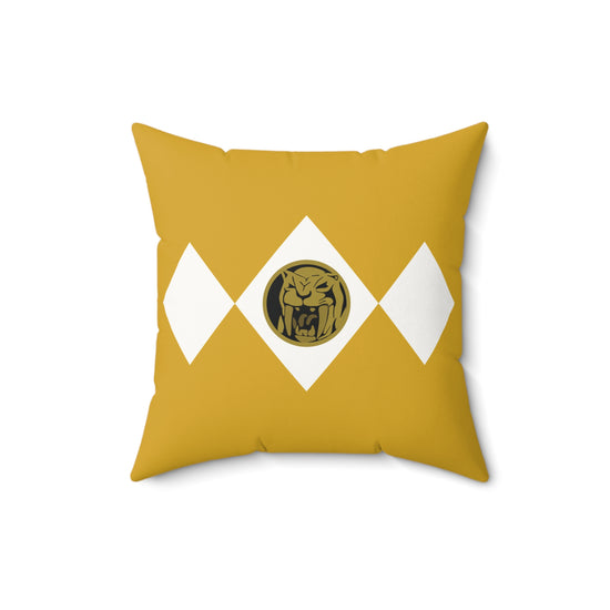 Yellow Ranger Faux Suede Square Pillow - Fandom-Made