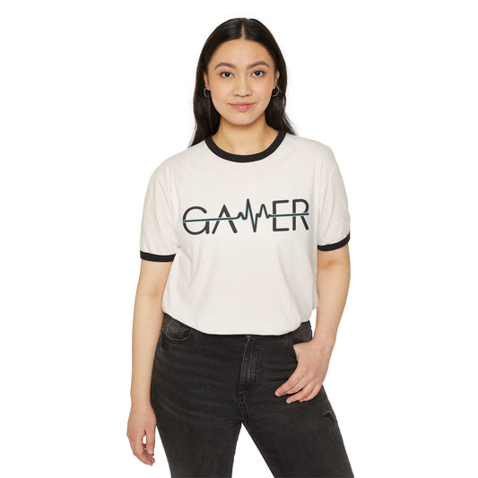 Gamer Heartbeat Ringer T-Shirt - Fandom-Made