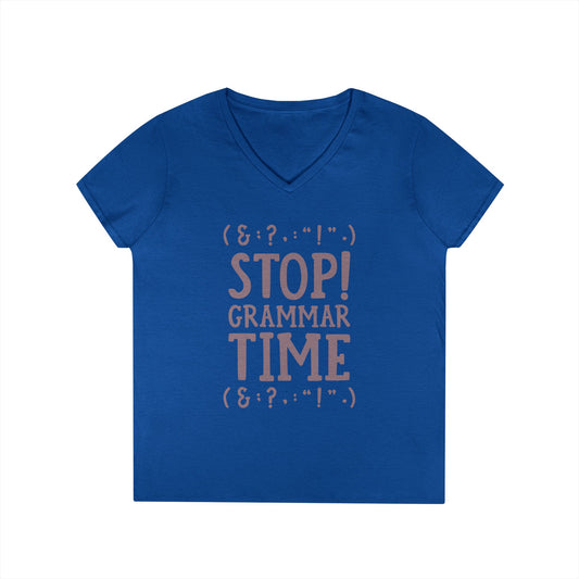 Grammar Time V-Neck Tee - Fandom-Made