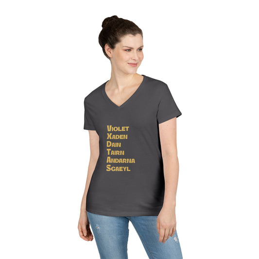 Fourth Wing Names V-Neck T-Shirt - Fandom-Made