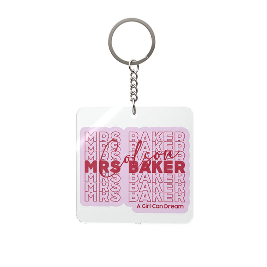 Mrs. Baker Square Keychain