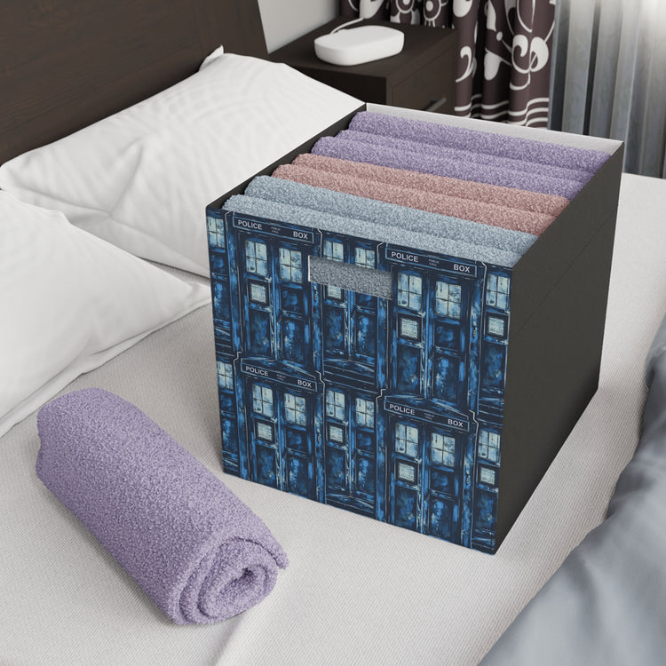 Tardis All-Over Print Felt Storage Box - Fandom-Made