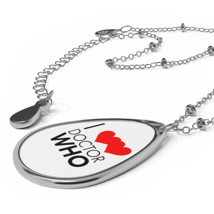 I Love Love Doctor Who Oval Necklace - Fandom-Made