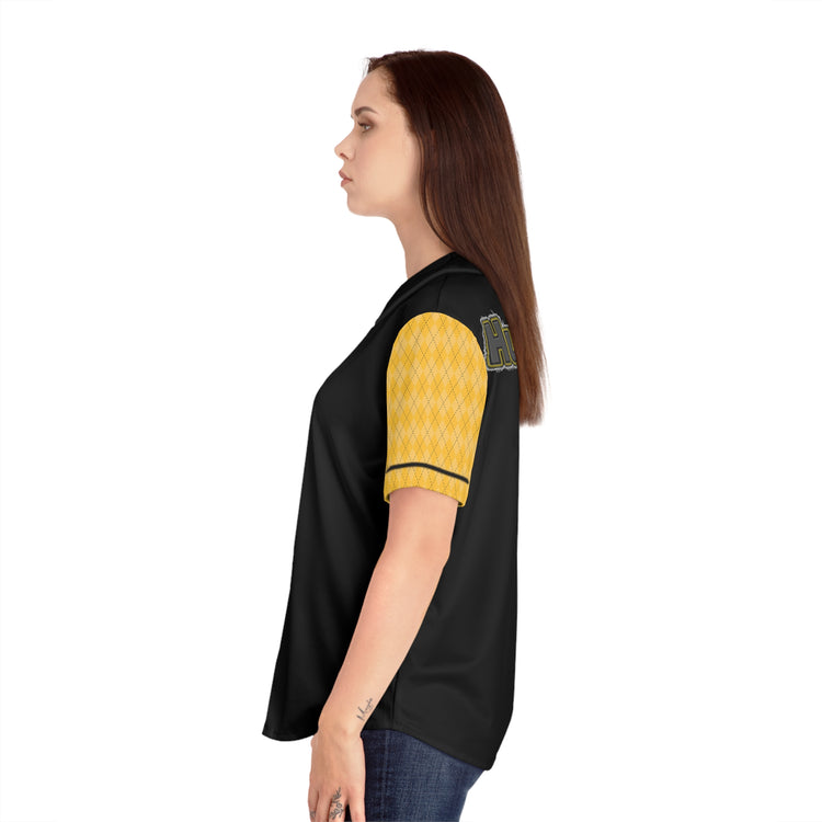 Hufflepuff Embroidery Design Women's Baseball Jersey - Fandom-Made