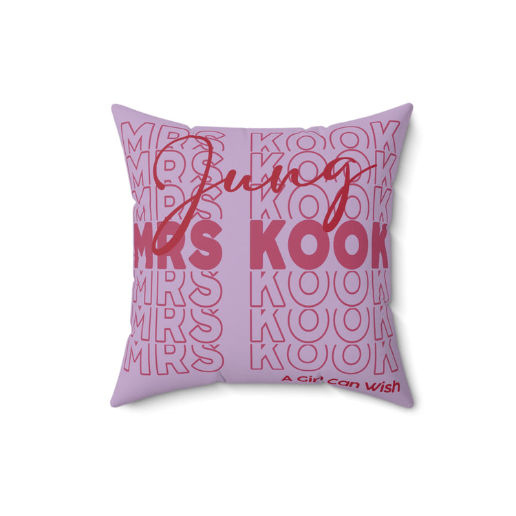 Mrs. Jung Kook Faux Suede Square Pillow