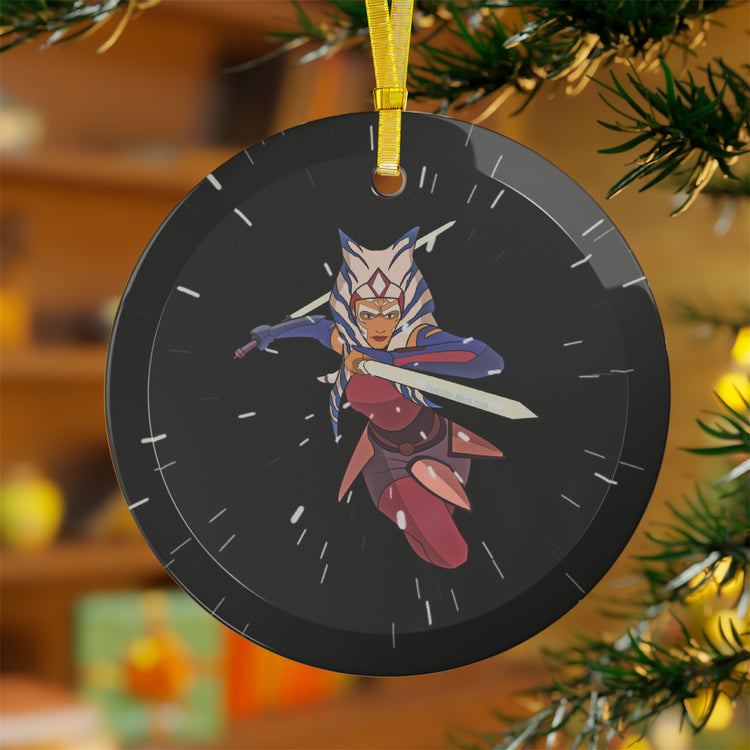 Ahsoka Leaping Glass Ornaments - Fandom-Made